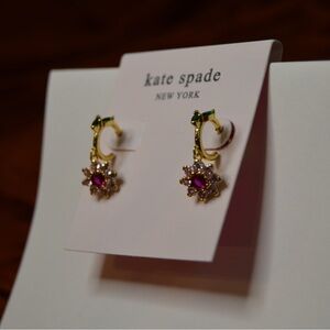 Kate Spade- ‘New Bloom- Flower Huggie Hoop Earrings’, gold tone